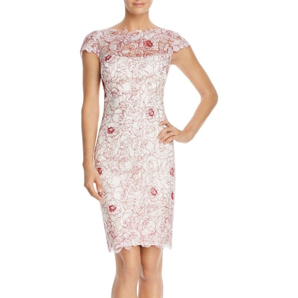 Cap-sleeve lace dress
